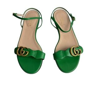 Authentic Gucci Sandals Shamarock Green Size 36